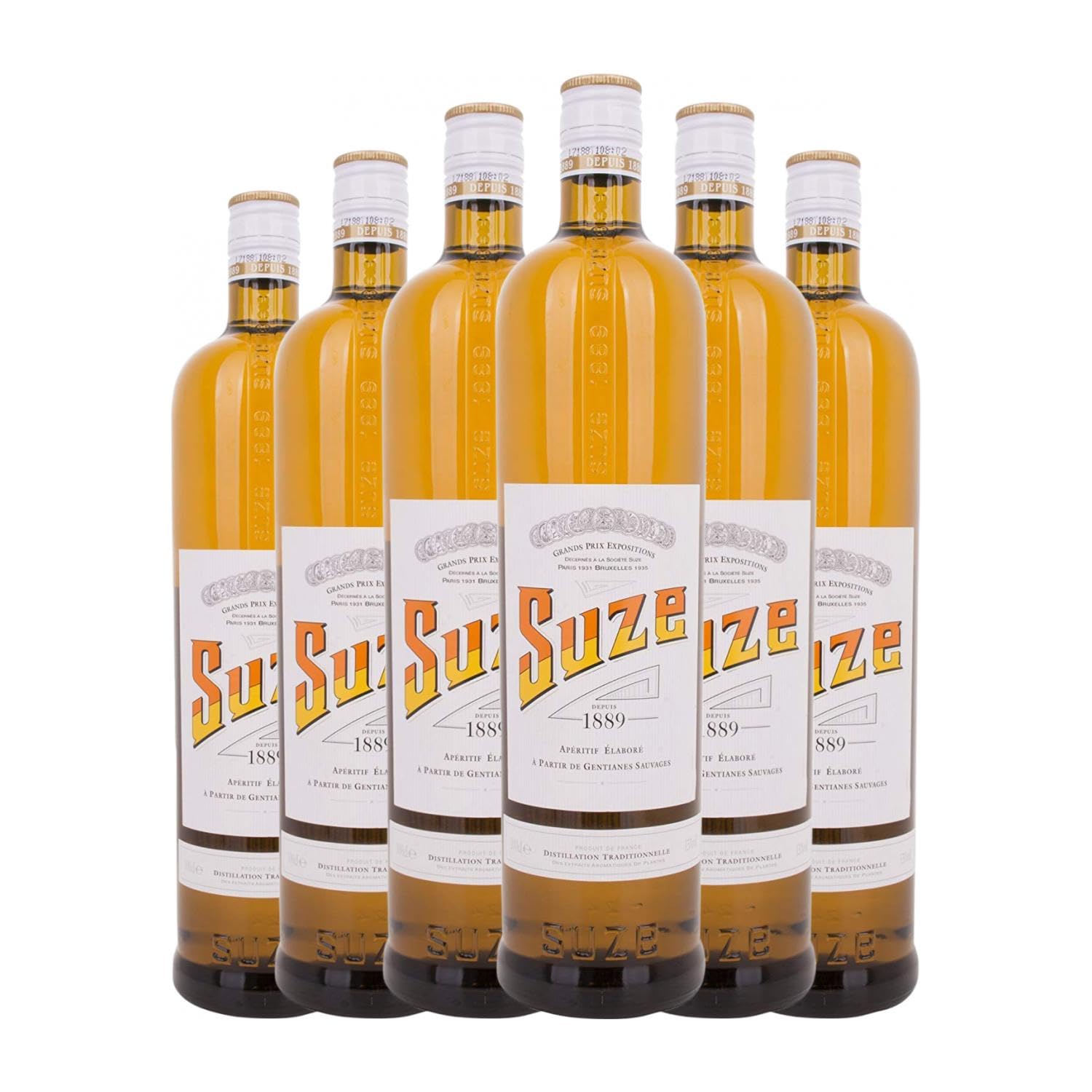 Licores Suze Botella Misil 1 L (Caja de 6 Botella Misil de 1 L)