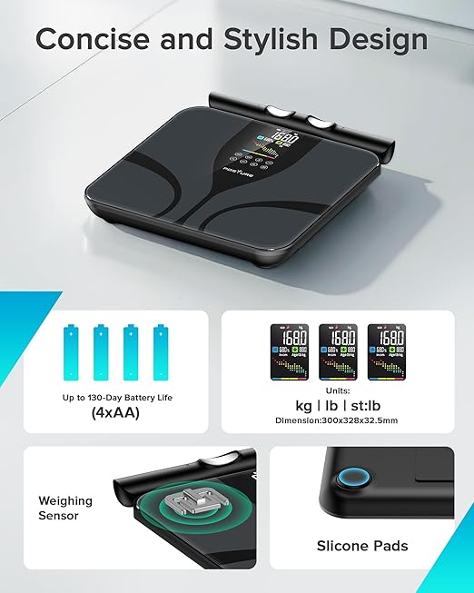 Báscula de Baño Posture con 8 Electrodos, Pantalla LCD, 400 lbs miniatura 7
