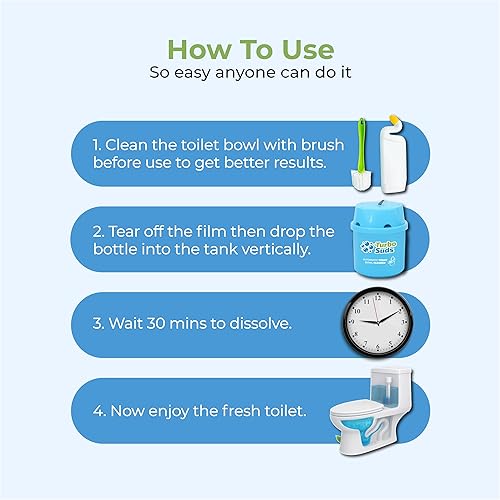 Miniatura 7 de Turbo Suds Advance - Limpiadores de inodoro, paquete de 6 botellas de limpieza automáticas para tanque de inodoro, tabletas de larga duración,