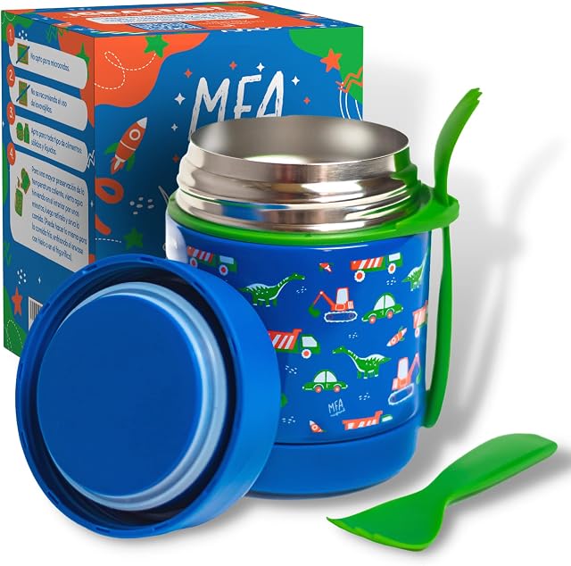 Marfrand Baby Thermos, Baby Food Thermos, Baby Puree Thermos, Baby Thermos for Solids and Liquids, Hot Food Thermos, Children's Lunchbox, Children's Tupper, Dinosaur