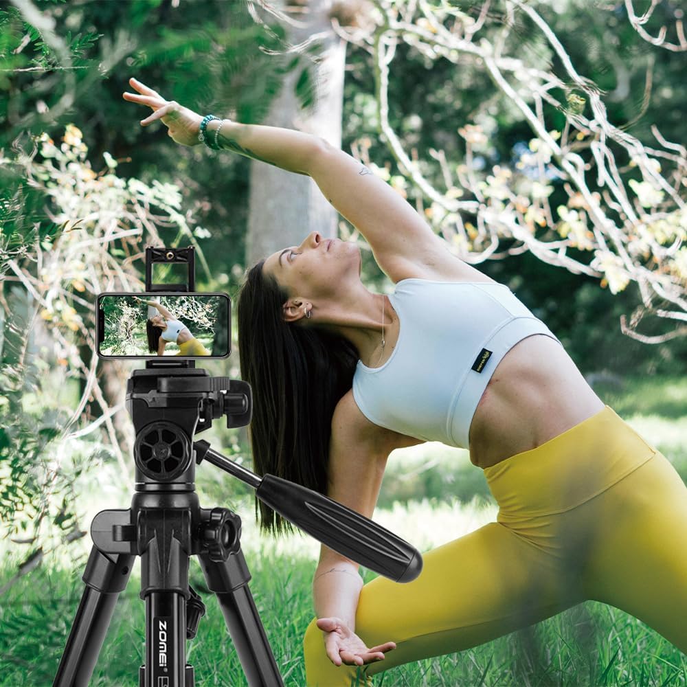 Q100 21" Desktop Mini Tripod, Aluminum with 2‑in‑1 Phone&Tablet Clip image 4