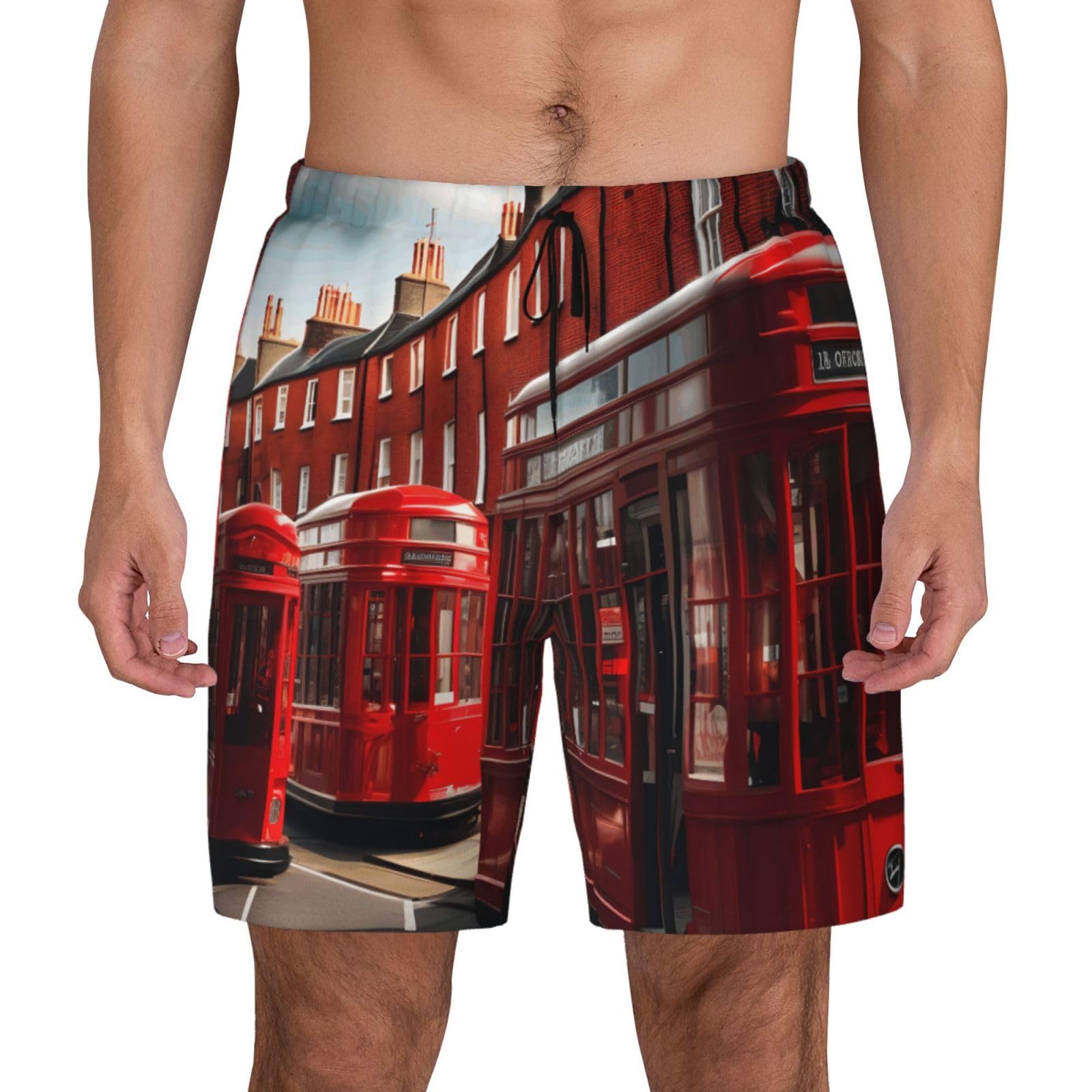 Traje de baño para hombre ideal para vacaciones ropa de playa ligera con diseño de Londres 8