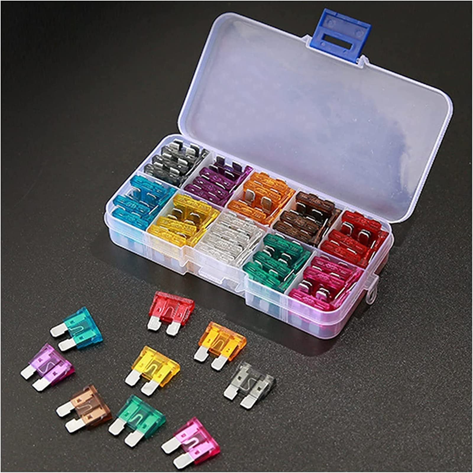 Micro fusible lame voiture et camion boite de 50 pièces assorties
