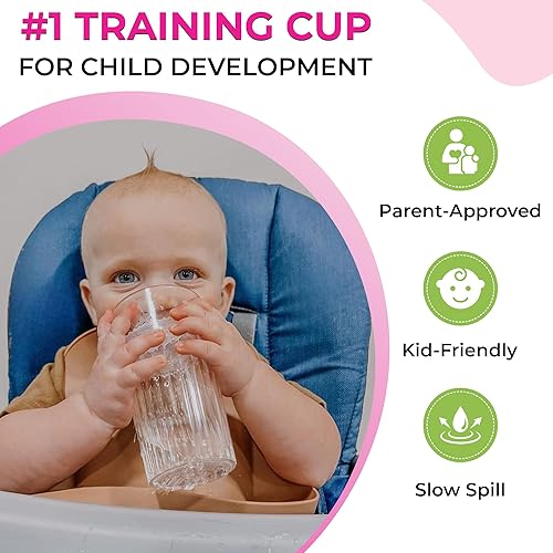Miniatura 5 de Reflo Smart Cup - Vaso de entrenamiento abierto para niños pequeños, sin succión, de 6 onzas, flujo libre 360, plástico de alto impacto prémium