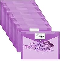 Vista 17 de Lincia 24 sobres de plástico tamaño A4, carpetas de archivos, soporte para documentos de trabajo, organizador de archivos de plástico con bolsillo