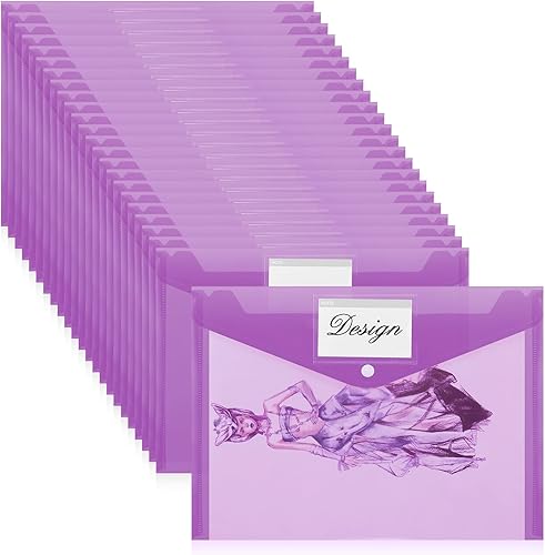 Miniatura 17 de Lincia 24 sobres de plástico tamaño A4, carpetas de archivos, soporte para documentos de trabajo, organizador de archivos de plástico con bolsillo