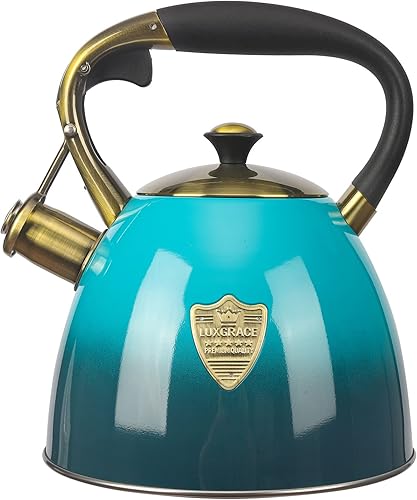 Hervidor de té de 2.9 cuartos de galón, tetera silbante de acero inoxidable para estufa, silbato