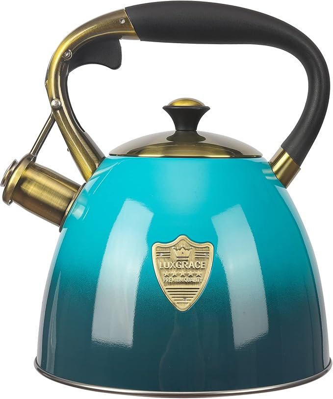 LUXGRACE Tea Kettle 2.9 Quart Kettles Stovetop Whistling Teapot
