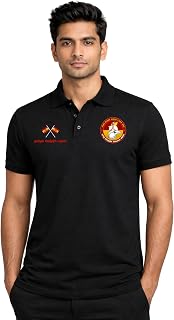 BluRebl Men's Black Polo T-Shirt, TVK Tamilaga Vettri Kazhagam Screen Printed Logo, 220 GSM Polyester Mars Fabric, Politic... Price In India