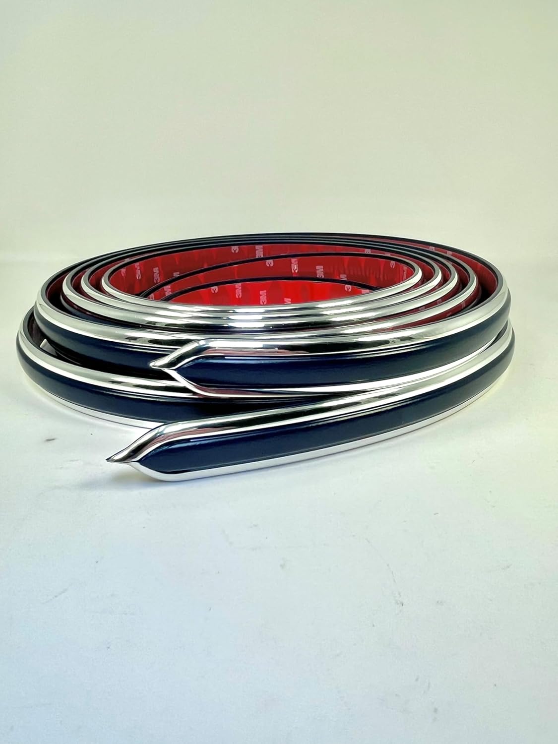 Cowles Vintage Style 5/8" x 26' Black & Chrome Side Body Trim Molding -with Formed Pointed Ends Fine-Line (2 Strips of 13' with Finished Ends) 25-530-01