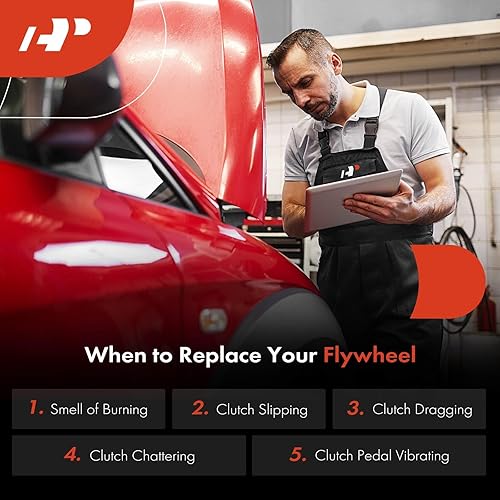 Miniatura 7 de A-Premium Volante de embrague compatible con Suzuki Samurai 1985-1995, Sidekick 1989, SJ413 1985, 1.3L, transmisión manual, 6 agujeros para pernos,