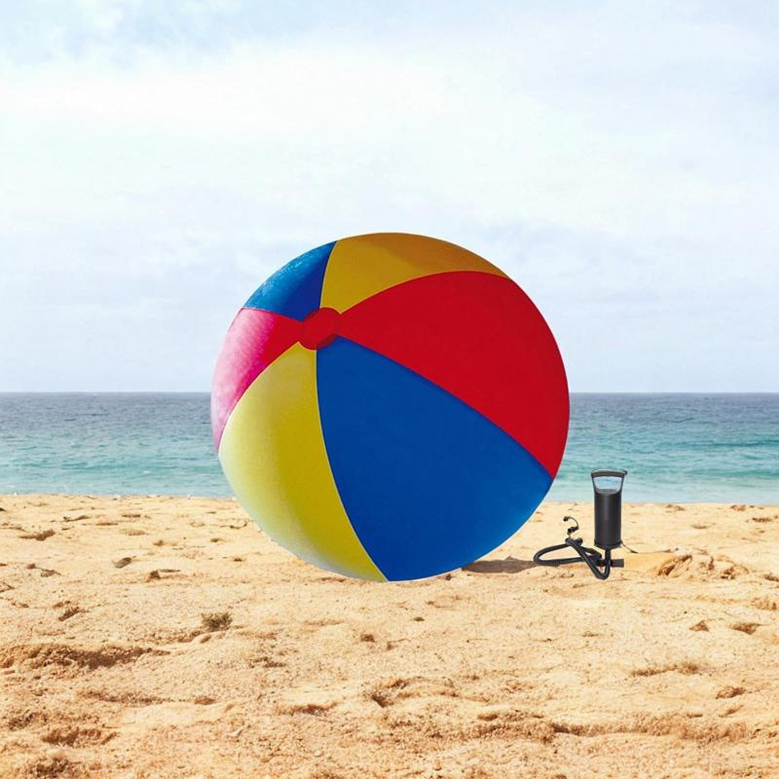 Pallone Gonfiabile da Spiaggia, Palla da Piscina, Enorme Pallone in PVC, Gioco Acquatico Interattivo Genitore-Figlio con Pompa Manuale, Diametro 150 Cm
