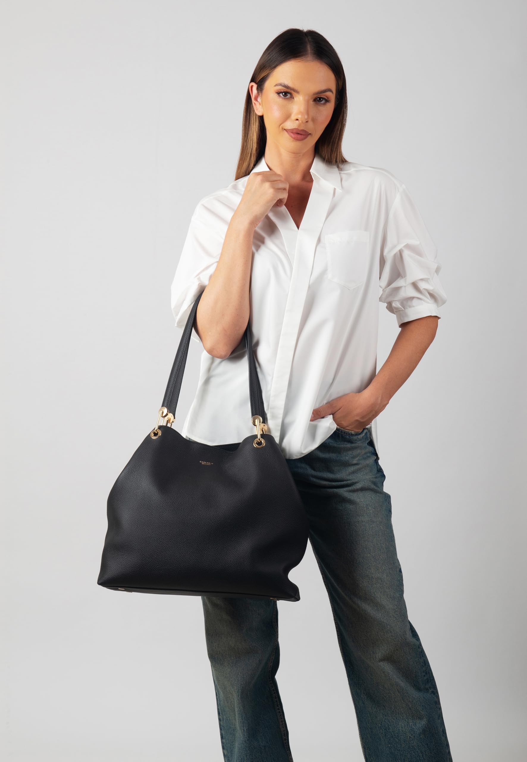 Carlheim, Kolekcja Skagen Genuine Leather Handbag, Stella Genuine Leather Handbag (czarny), czarne, Taglia unica