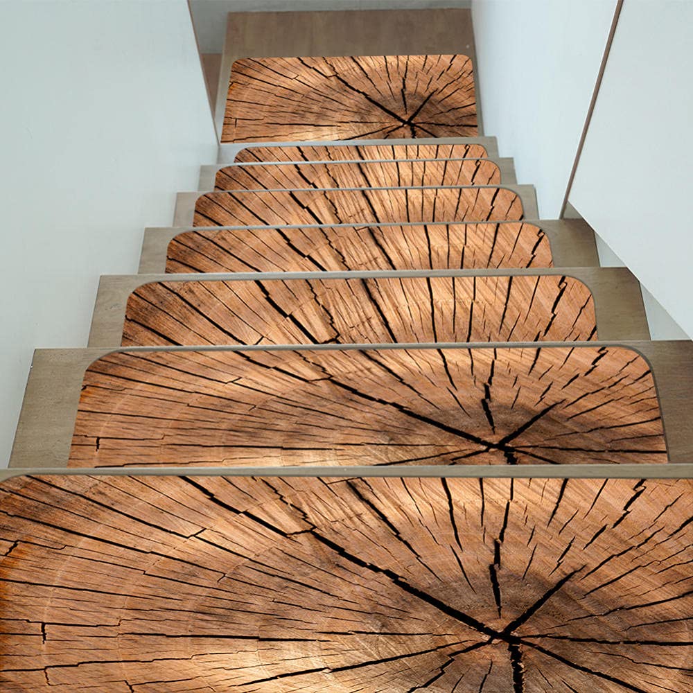 Huellas de Escalera Creativas?Alfombra Antideslizante,Corredores de Escalera Interior,Alfombras de Escalera Suaves y Acogedoras,Cubierta de Protección de Escalera Autoadhesiva Antideslizante