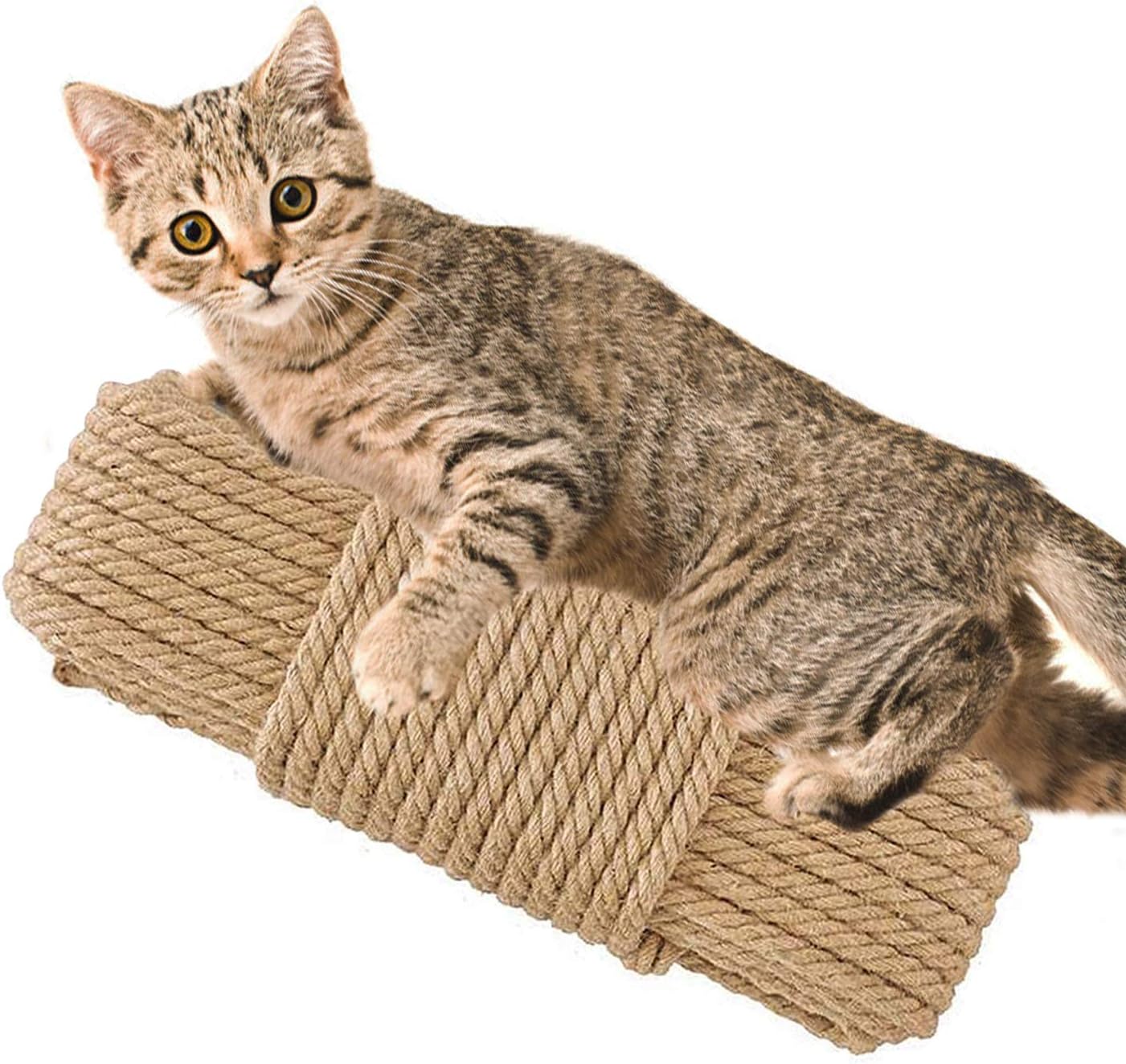 Barelove Cat Scratching Post Replacement, 4 Pieces Cat Scratcher Cat Tree Replacement Parts, 15.4'' x 2.67" Dia + 7.87“ x 2.67" DiaNatural Sisal Rope Cat Scratch Posts Include M8 Screws