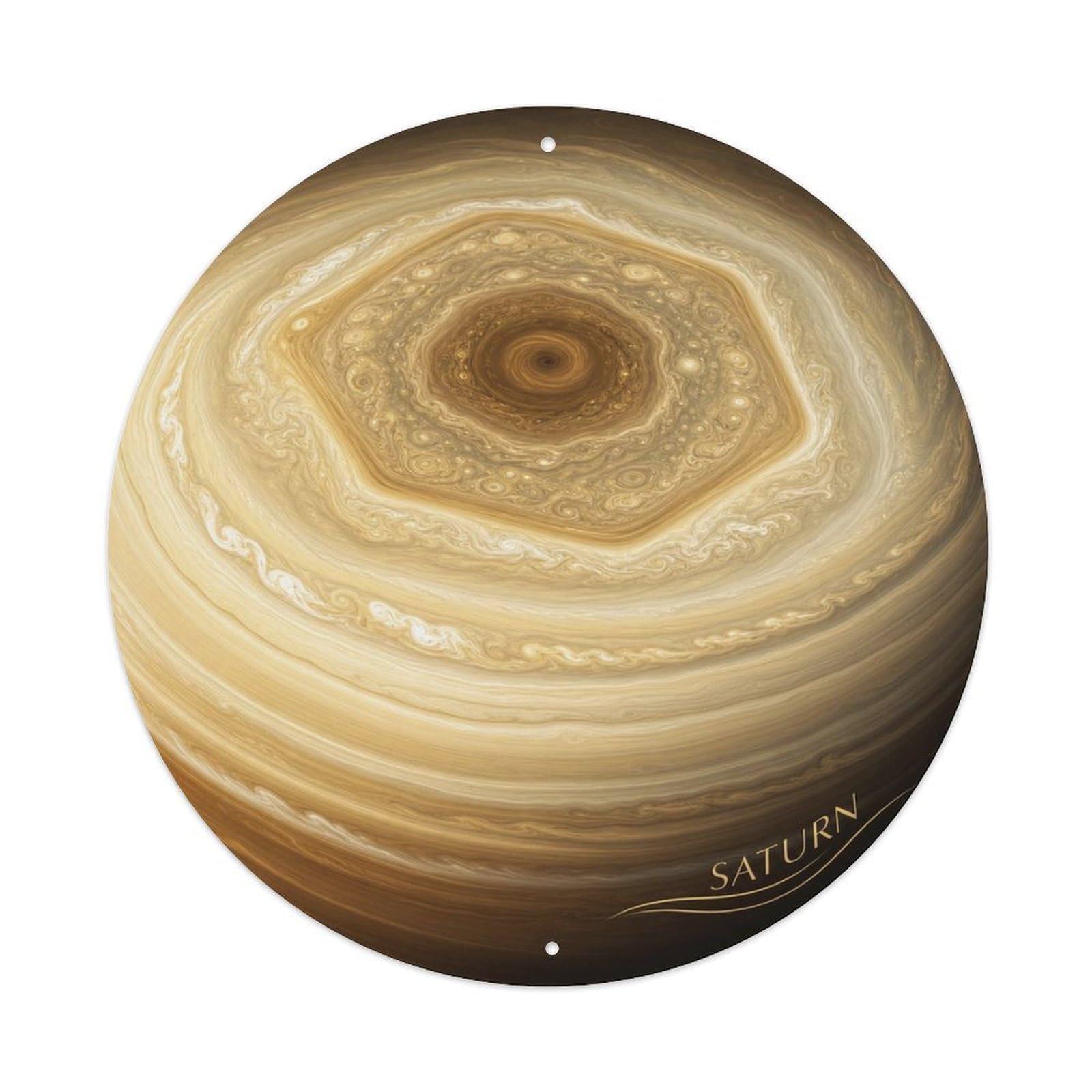 Space Exploration Saturn Ringed Planet Astral Metal Tin Sign Plaque Wall Decor for Cafe, Man Cave, Club Bar, Office, Home Garden Round Metal Poster 8x8Inch