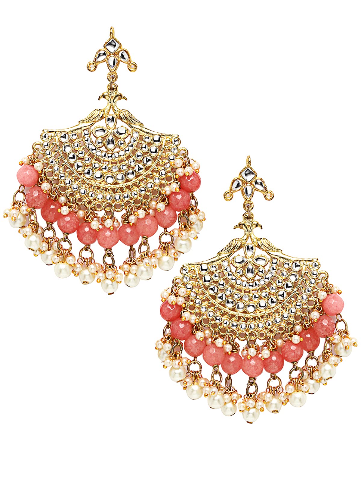 Karatcart Alloy with Kundan Dangle Earrings for Women, Peach (B09C2FNGGP) Amazon Price History, Amazon Price Tracker