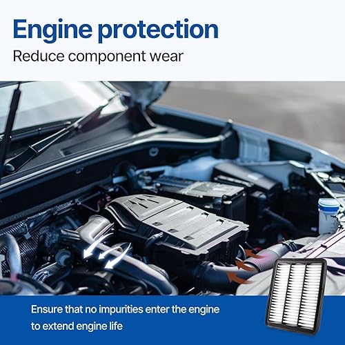 Miniatura 5 de RUITO Filtro de aire de motor CA12167 compatible con Mazda 6 Turbo 2018-2021, CX-5 Turbo 2019-2023, CX-9 2016-2023, filtro de aire de panel rígido