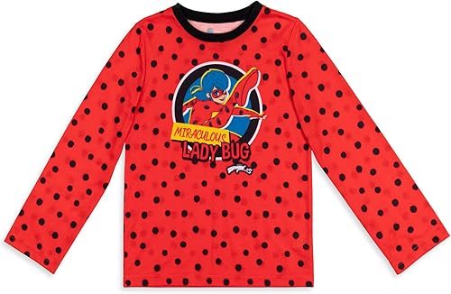 Miniatura 3 de Miraculous Ladybug - Pijama de 4 piezas para niñas pequeñas, camisa y pantalones a juego