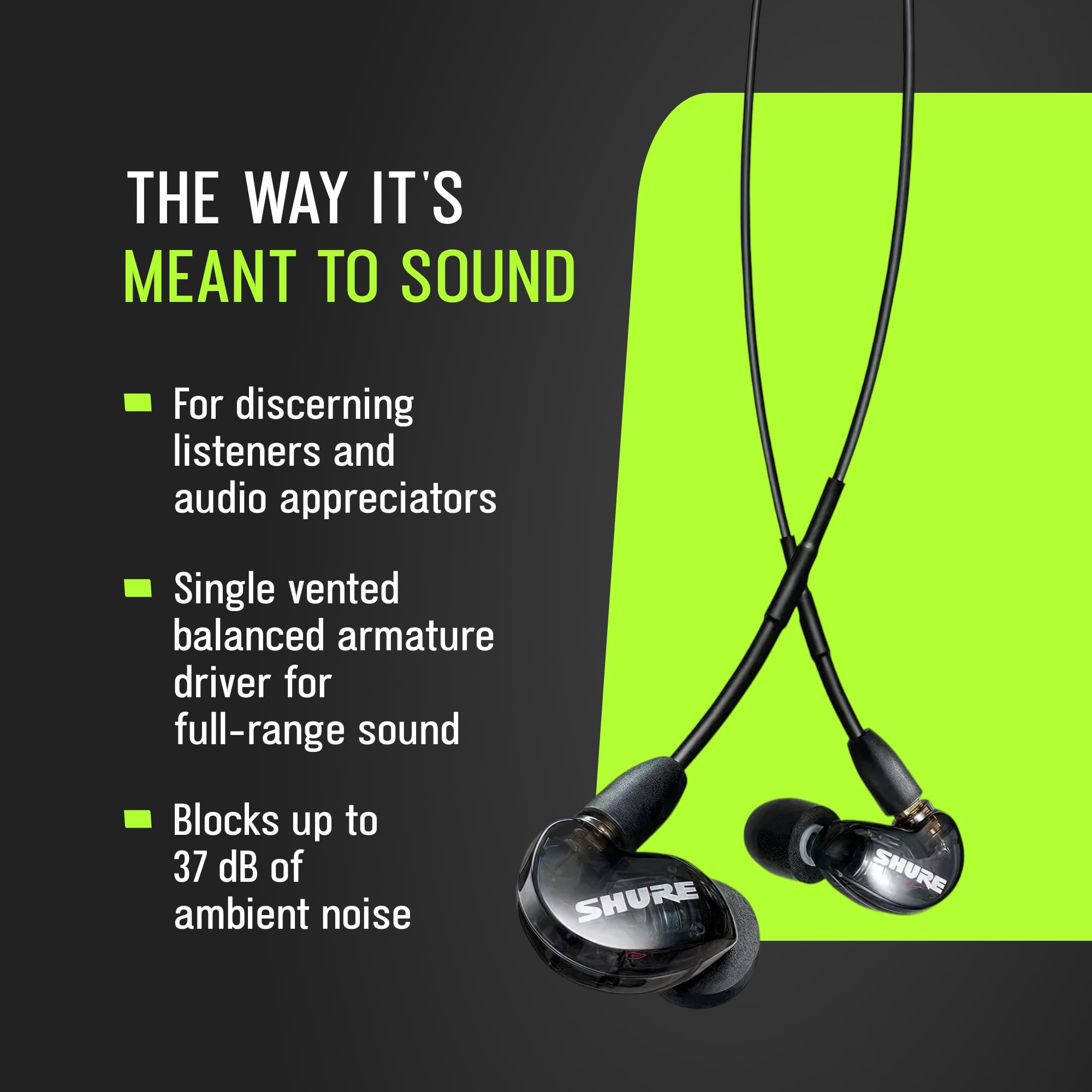 Shure AONIC 215 Wired in Ear Earphones with Mic (Black) : Amazon