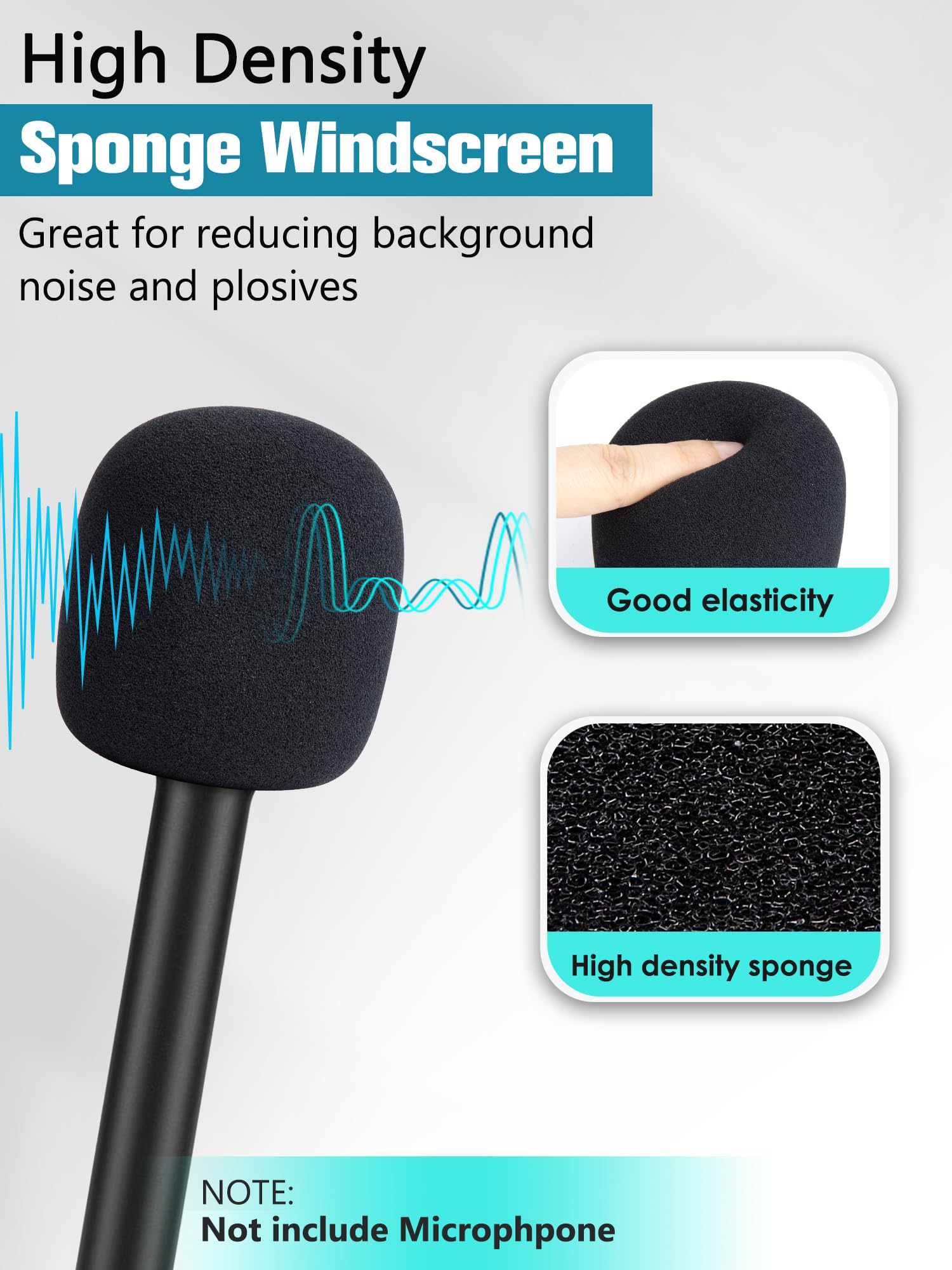 YOUSHARES Osłona pop do Rode Interview Go – pianka kompatybilna z Rode Wireless GO I/II/ME/Pro, ręczny adapter Mic Pop Filter, ochrona przed wiatrem, nadaje się do bezprzewodowego GO 1/2, zapasowy