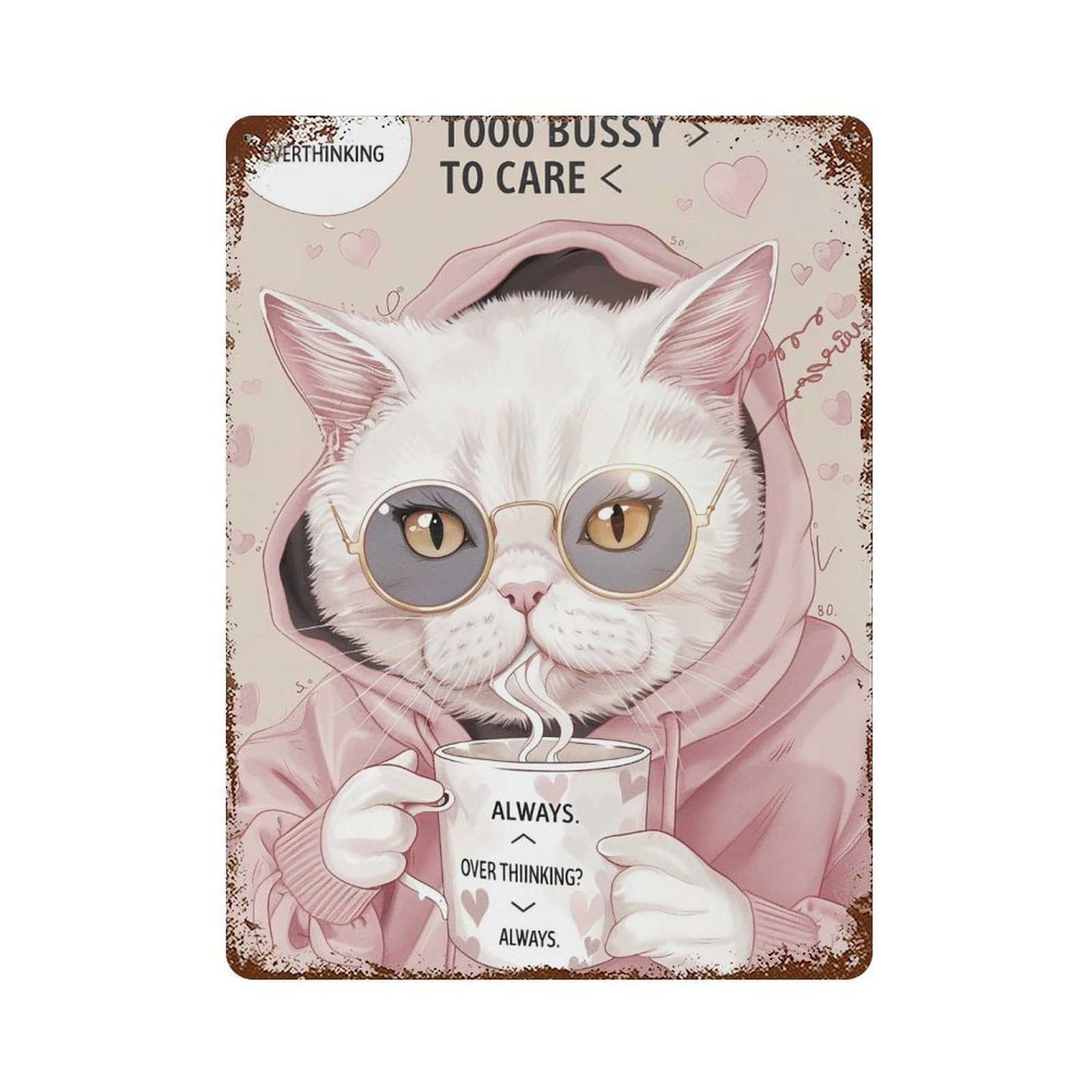 HDURYEYRYY Overthinking Mode On 03 Wall Retro Iron Vintage Art Metal Tin Sign Poster Modern Home Cofffee Club Art Bar Shop Decor Style 40x30cm