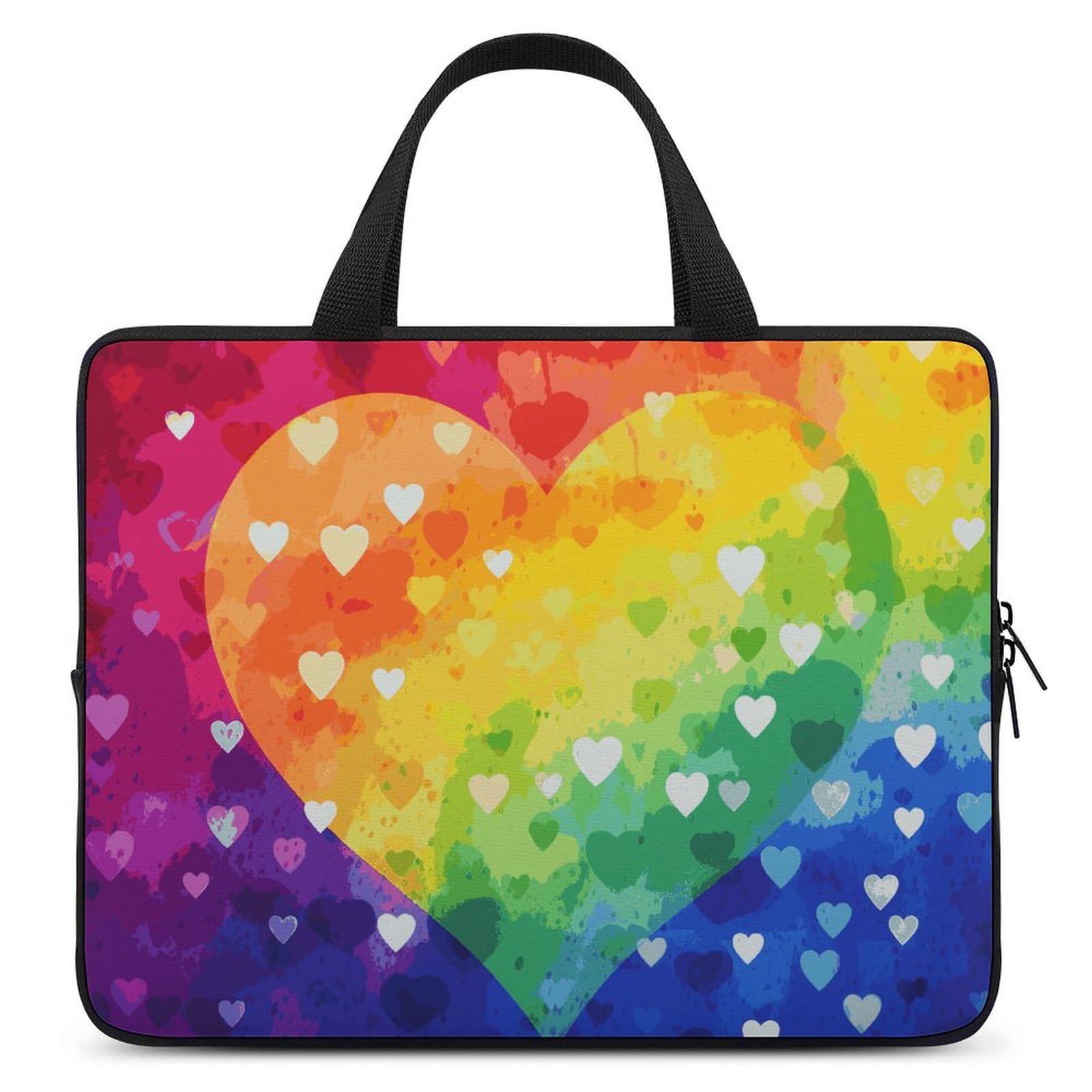 Housse PC portable 17" antichoc imperméable cœur arc-en-ciel - 6