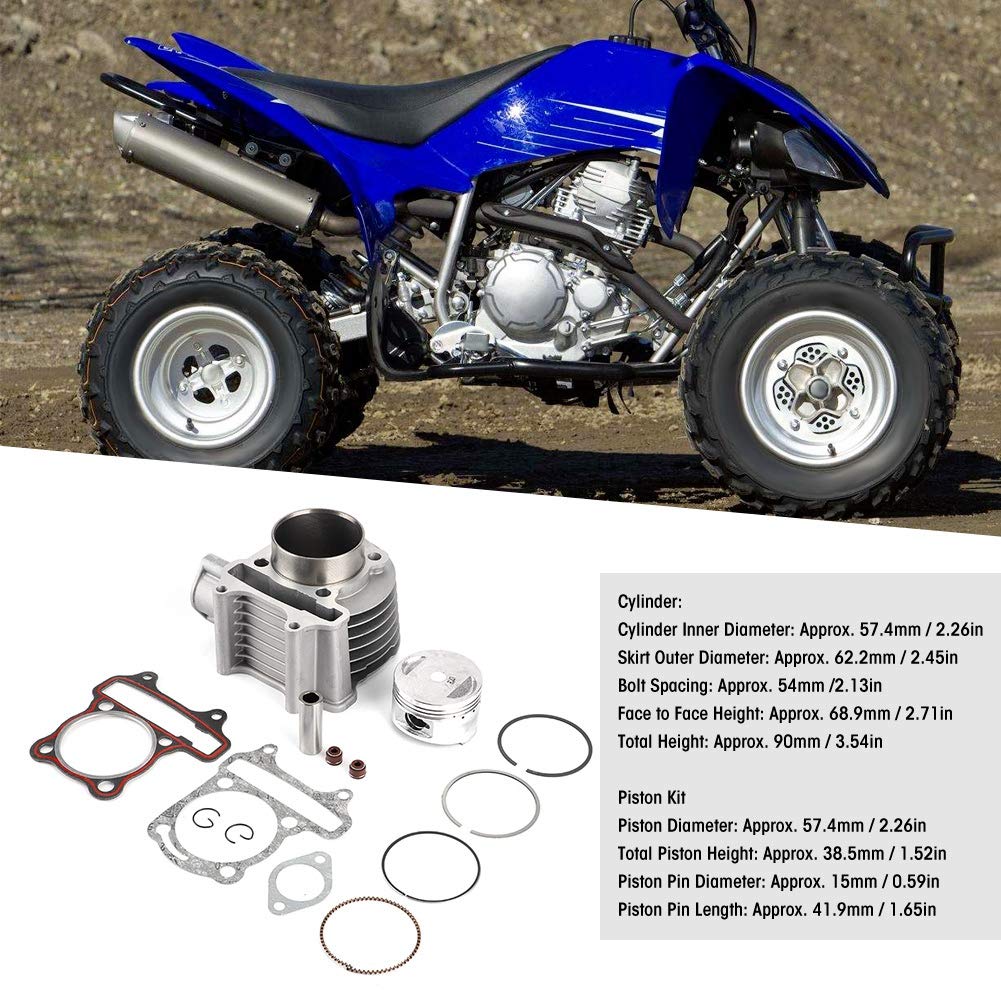 KIMISS Zestaw cylindra 57,4mm dla ATV QUAD GY6 150 157QMJ 1P57QMJ – chłodzenie powietrzem, 4-suwowy, kompletny zestaw