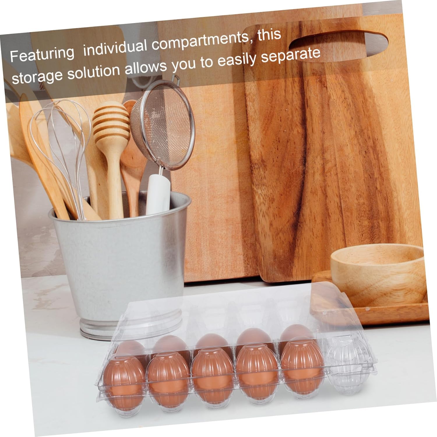 MAGICLULU 6Pcs Clear Plastic Egg Cartons Stackable Eggs Holder Tray for Efficient Refrigerator Storage Reusable Egg Organizer for Home Farm Market Kitchen Use