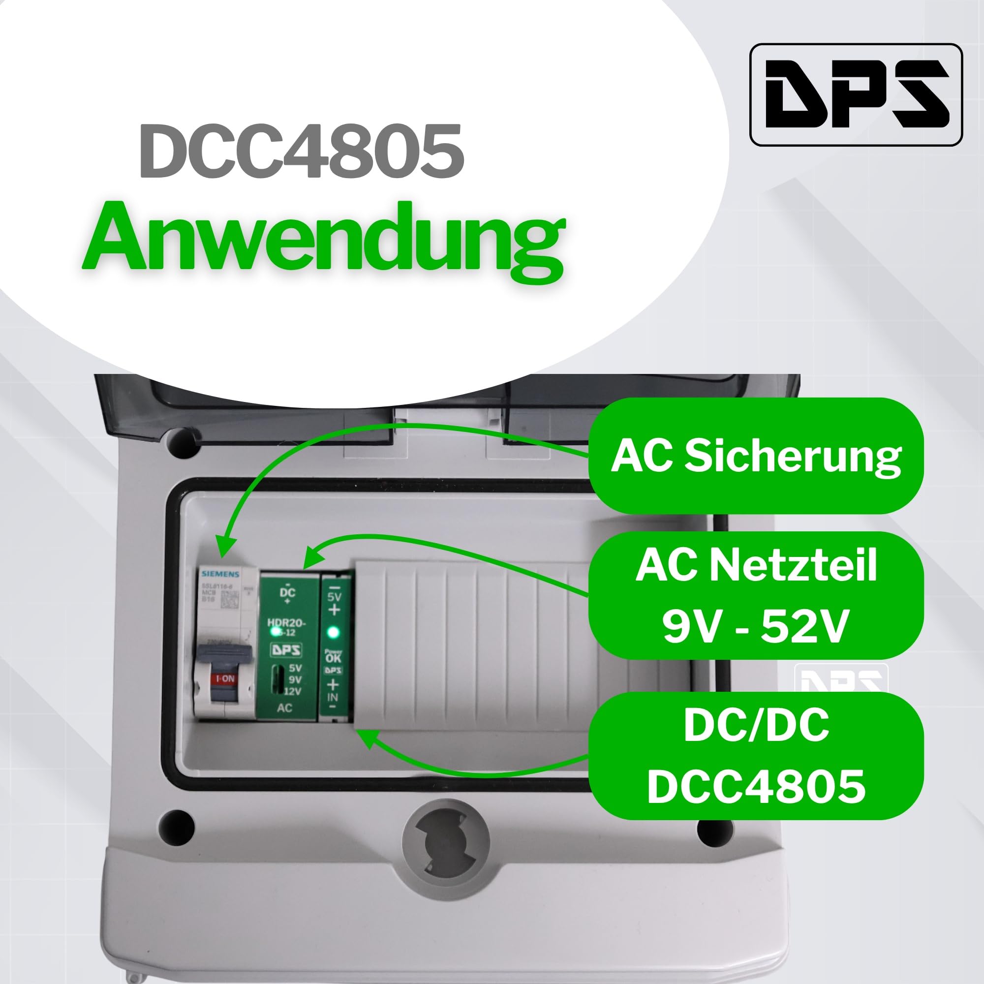 DPS - Convertitore DC 12Vout 1A 48Vin DIN Rail ultra sottile 8,8 mm Buck Step Down (DCC4812)