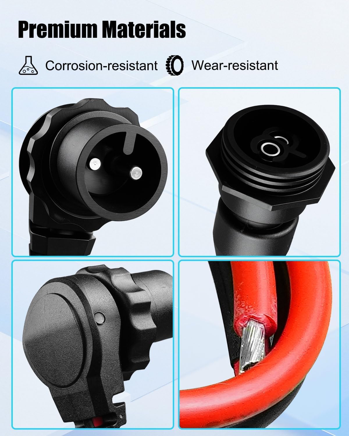1865120 Trolling Motor Plug and Receptacle Compatible with Minn Kota Replace MKR-28, 8AWG Heavy-Duty Waterproof Connector 60A 48V Rated Marine Boat Battery Accessory