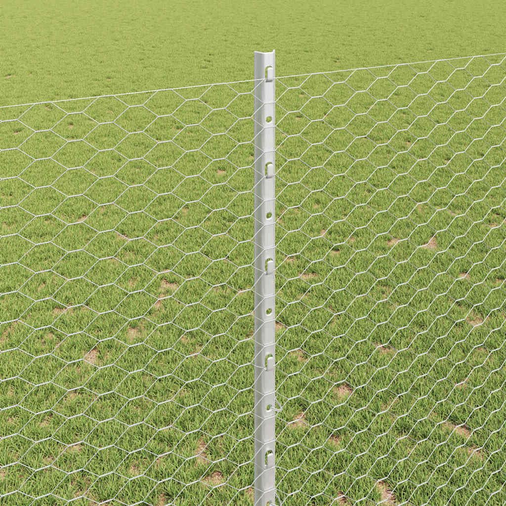 Valla de jardín de acero plateado, 1,4 m de alto x 100 m de largo, juego moderno con 88 postes y accesorios de montaje, resistente y duradero, para jardín, balcón y camping