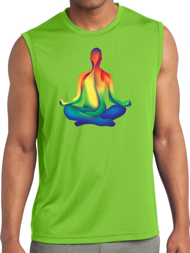 Yoga Clothing For You Mens Chakra Lotus Pose Muscle Tee
