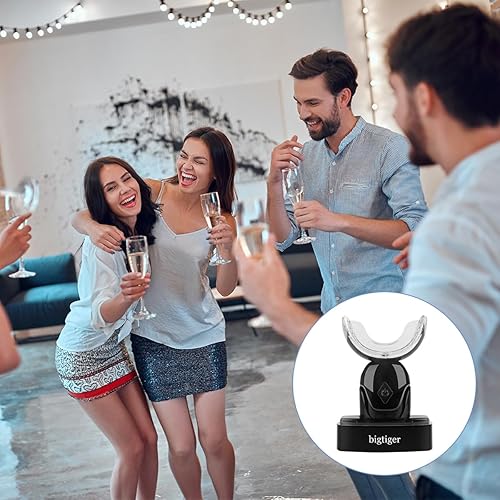Miniatura 7 de Kit de blanqueamiento dental con bandeja de blanqueamiento de dientes, luz LED inalámbrica, 16 minutos para blanquear los dientes, gel blanqueador