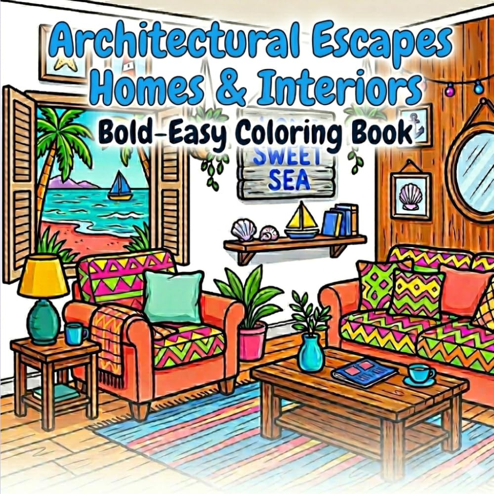 Architectural Escapes Homes & Interiors: Bold-Easy Coloring Book