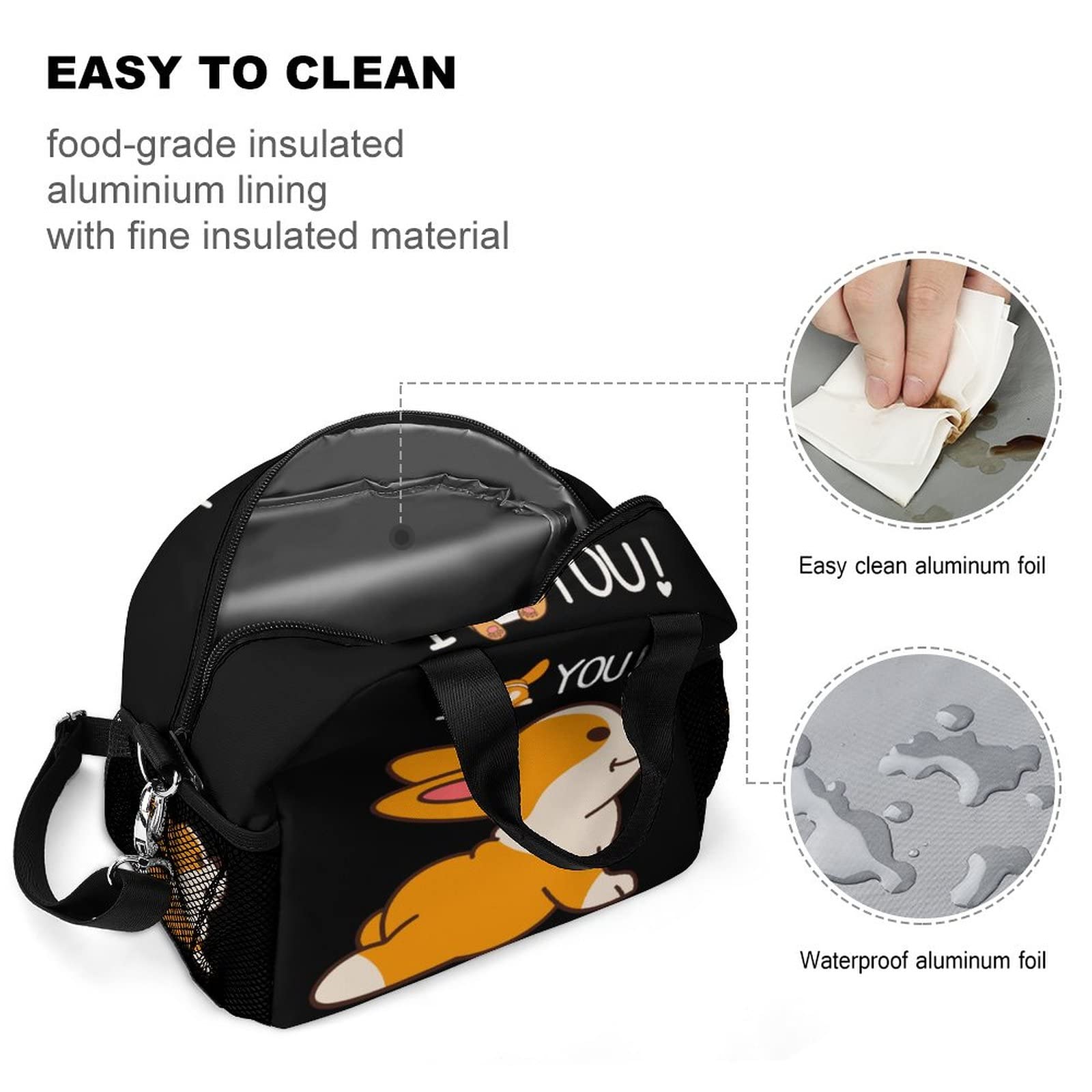 Borsa Pranzo Termica Corgi Con Tracolla - Impermeabile, Isolata, Per Ufficio E Viaggi - Foto 13