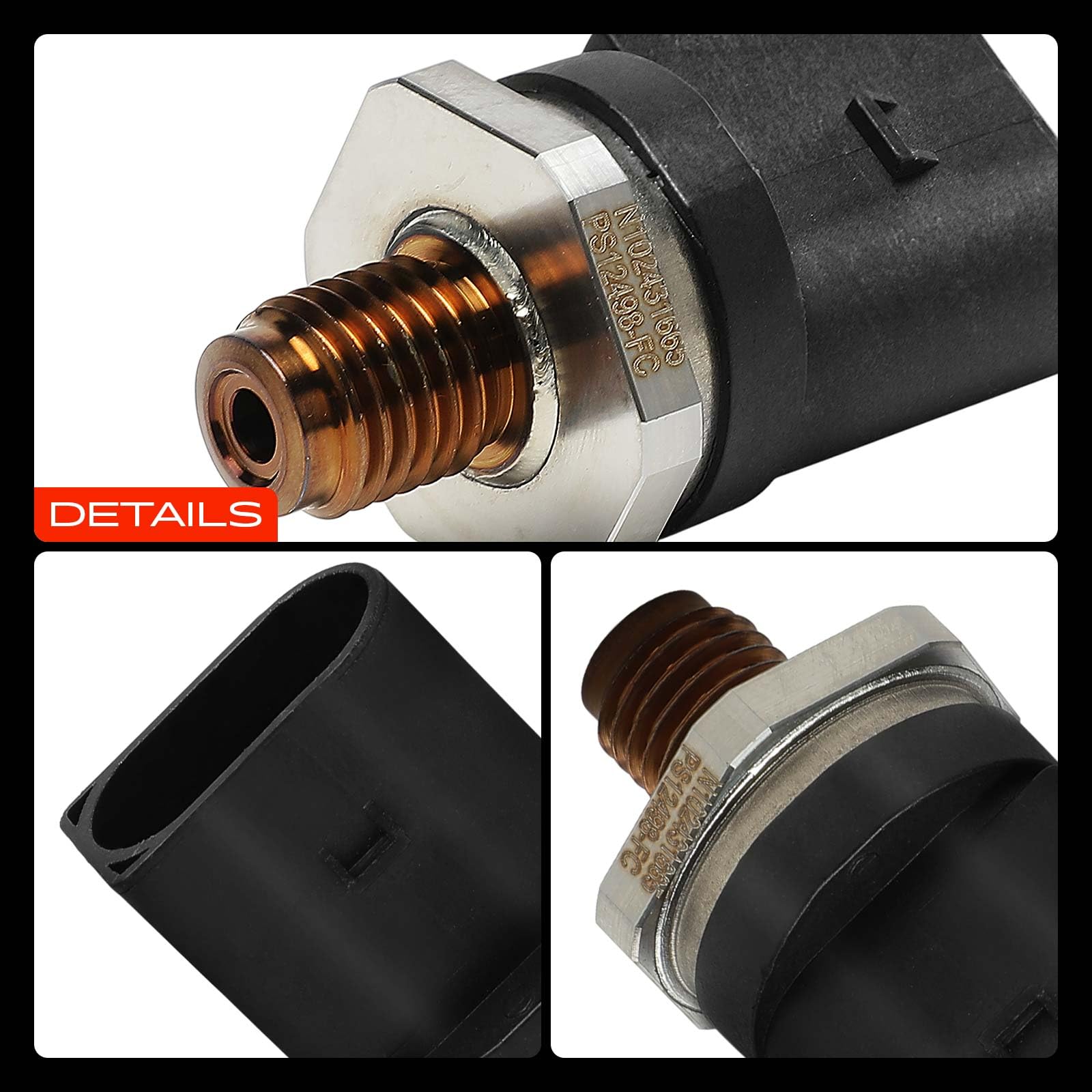 Frankberg Sensore di pressione del tubo di aspirazione 4-Poli Compatibile con A8 4D2 4D8 Classe C W202 C200 C220 CLK C209 CLK270 Classe E W210 E200 E220 E270 Cabrio 450 Replace# 0281002498