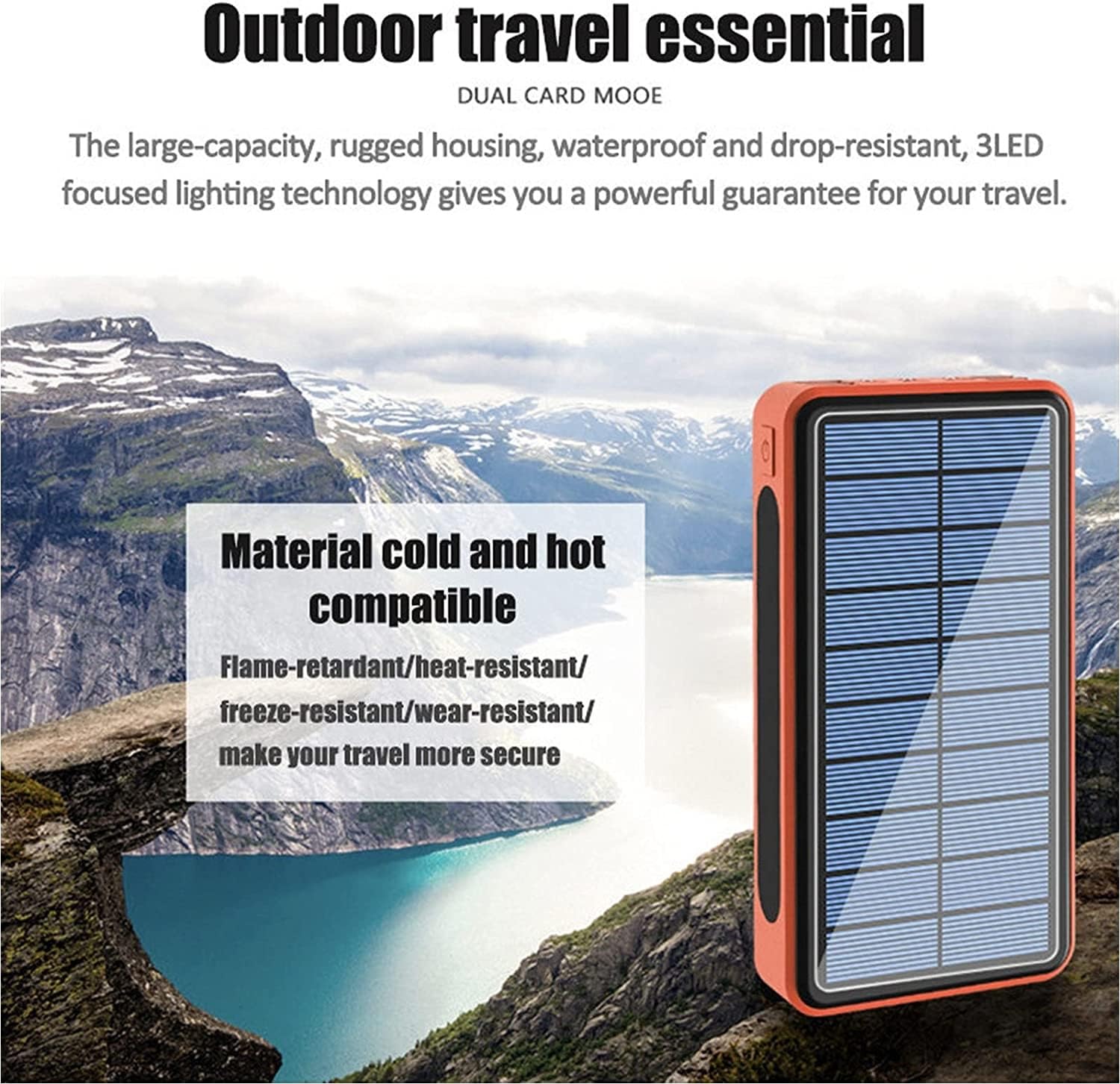 Cargador Portátil 100000 Mah Banco De Energía Carga Rápida Paquete De Batería Externa con USB-C 4 Entradas para Teléfonos Inteligentes, Tabletas, Consolas De Juegos(Orange)