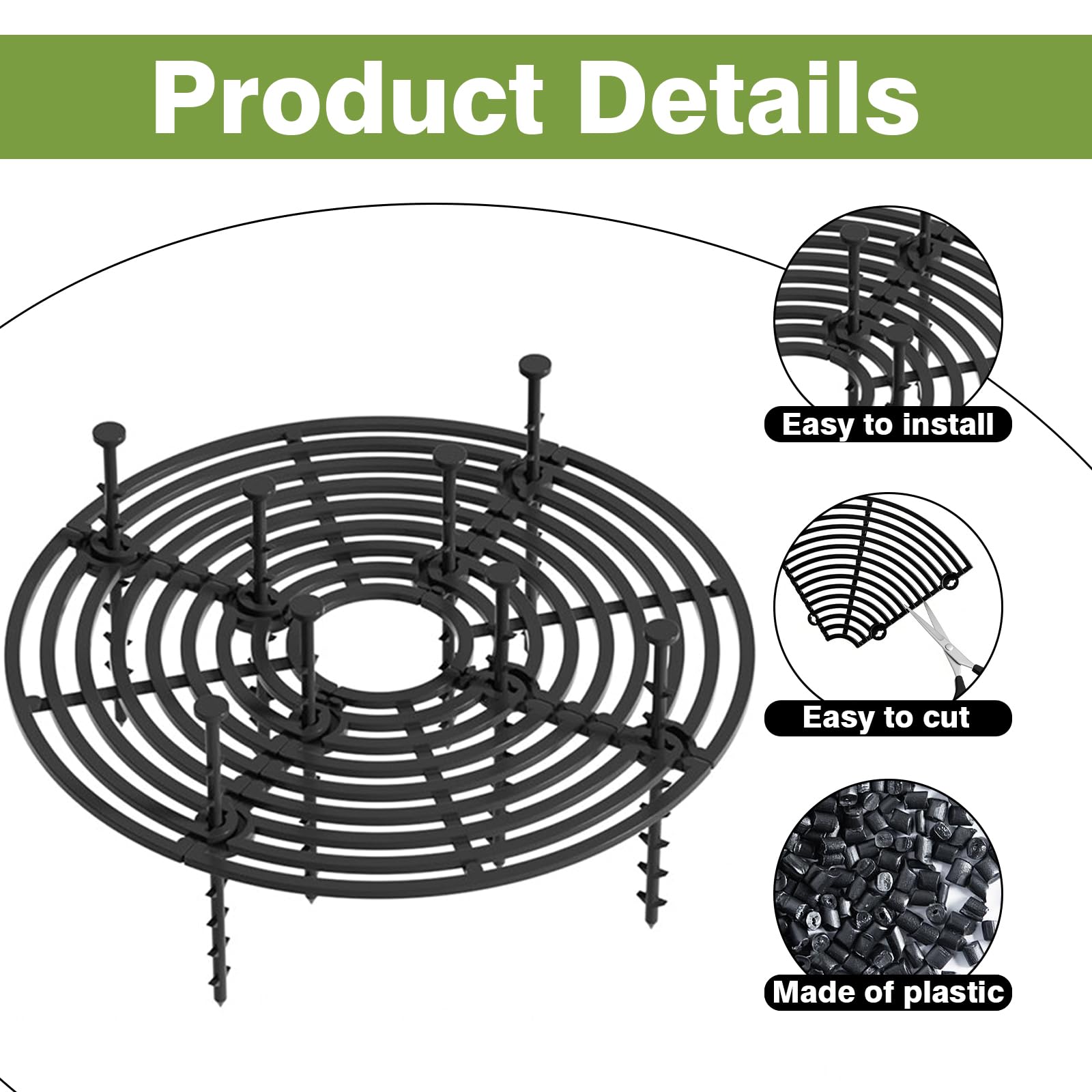 Grilles de Pots de Plantes, Cache-Pot de Fleurs Jusqu'à 30 cm de Diamètre, Idéal pour Protéger les Plantes et Garder les Sols Propres, Adapté aux Enfants