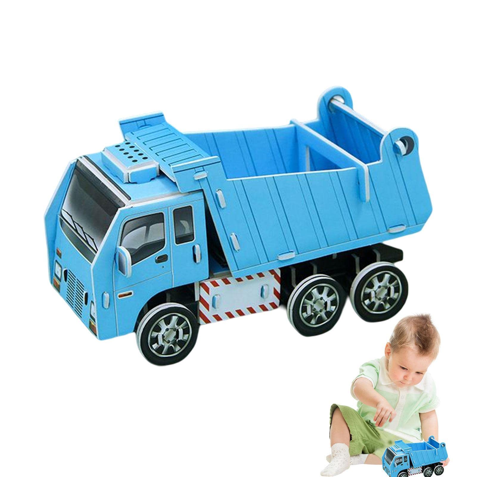 qiyifang 3D Paper Puzzle Car | DIY Creative 3D Paper Puzzle Car,Cartoons Puzzles Jigsaw For Science Toys, Early Educational Toy Model Building Set For Kids Toys