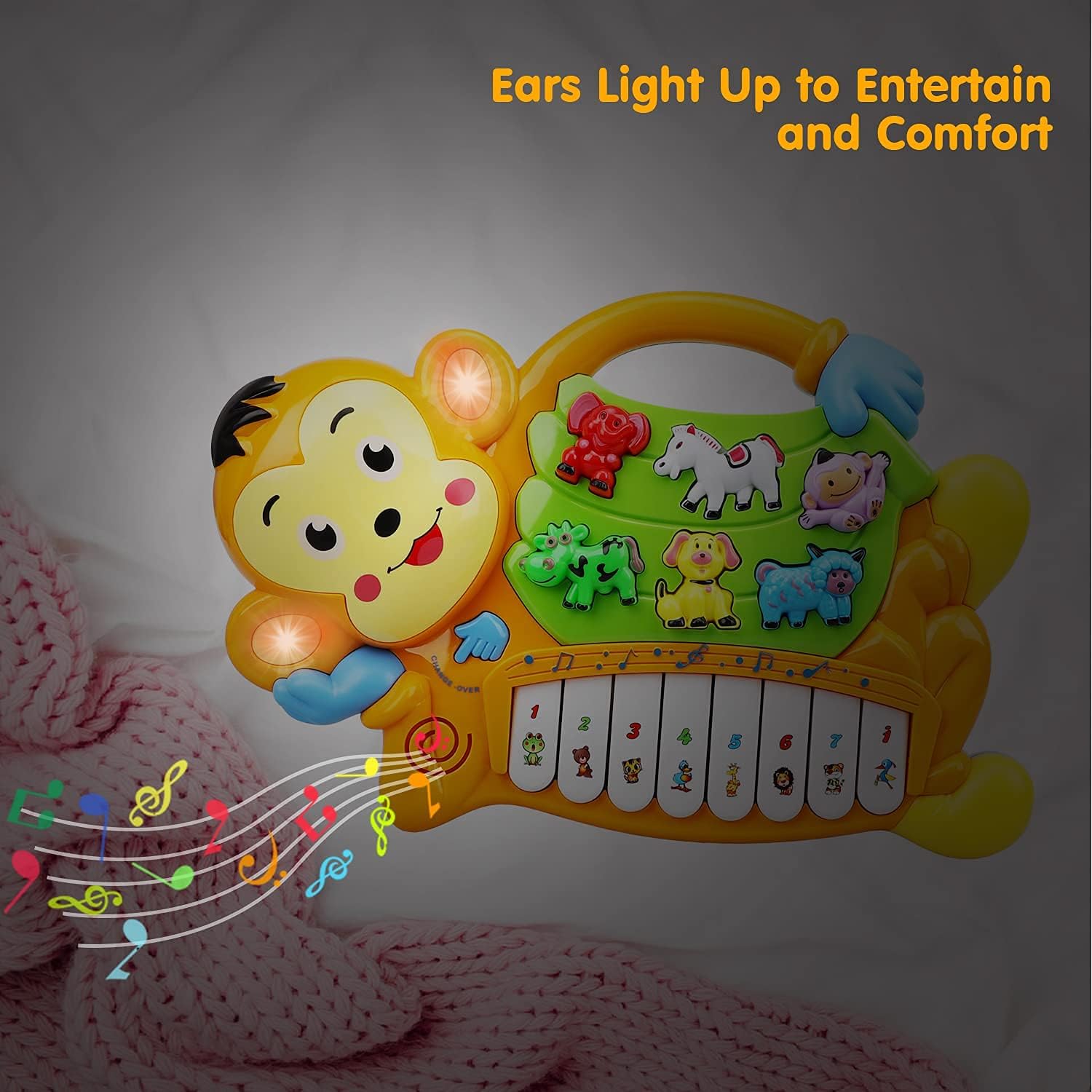 STEAM Life Baby Musical Toys - Light Up Baby Piano Baby Keyboard Toys - Toddler Piano with 8 Numbered Keys - Baby Toys for 0 3 6 12 18 Months Baby Boys & Girls (Baby Monkey Piano) : Toys & Games