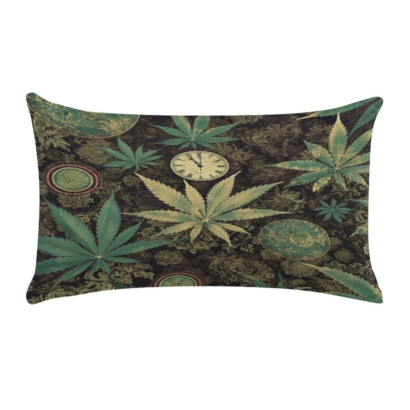 Super Soft Lumbar Throw Pillow Cover 12"x 20", Rectangle Luxury Plush Pillowcase Fade Resistant Pillow Protector A Puff in Time Weed Marijuana Pillow Case Pillow Shams for Sofa Bed Living Room