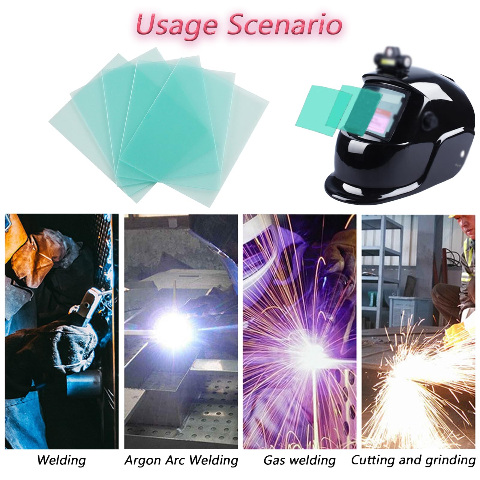 20 lentes protectoras de repuesto para lentes de soldadura, 4.5 x 5.25 x 0.04 pulgadas, cubiertas de lente transparente para casco de soldadura con oscurecimiento automático solar