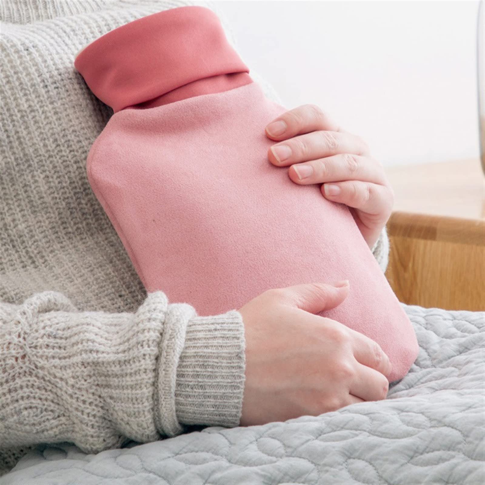 Napełnianie termoforów Torba na gorącą wodę Ciepły podgrzewacz do rąk ze skarbem wody,Worek na gorącą wodę(Pink)