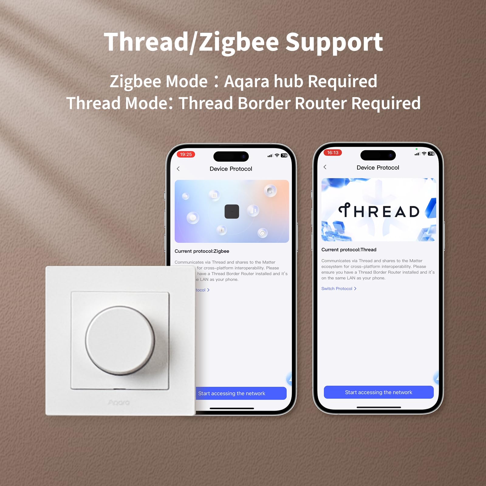 Aqara Dimmer Switch H2 EU, Thread/Zigbee Protocol, 2-in-1 Neutral, Single Switch, 200W - Image 2
