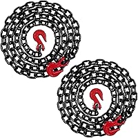 Falcon Cargo 2-Pack 1/2" x 15' Grade 80 Transport Binder Chains - 12,000 lbs WLL Clevis Grab Hooks for Secure Towing & Tie-Downs