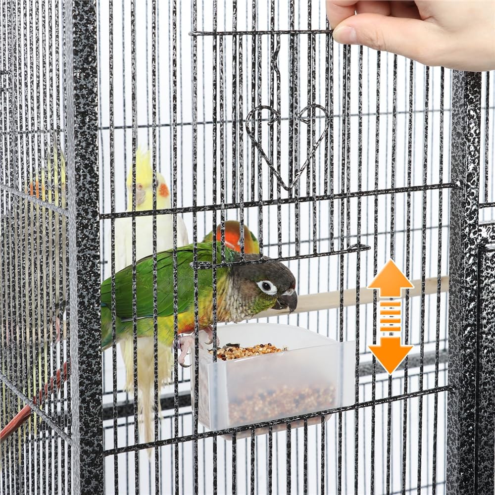 Yaheetech Vogelvoliere Vogelkäfig mit Tür Vogelhaus Vogelbauer mit 4 Rollen 47 x 81 x 160 cm