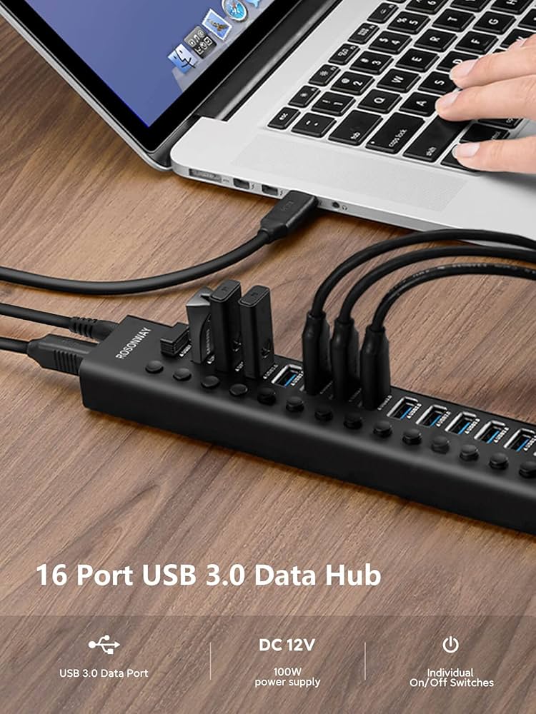 ☆送料無料 ROSONWAY USB ハブ 3.0 16ポ SH-A16 108 Amazon | ROSONWAY USB ハブ 3.0 16ポート アルミ製 USB Hub
