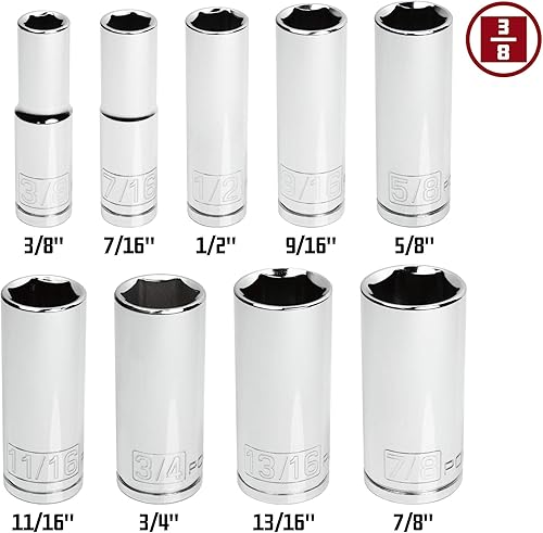 Miniatura 2 de Alltrade 641717 Dr. SAE - Juego de llaves de vaso profundo de 38 pulgadas, 9 piezas