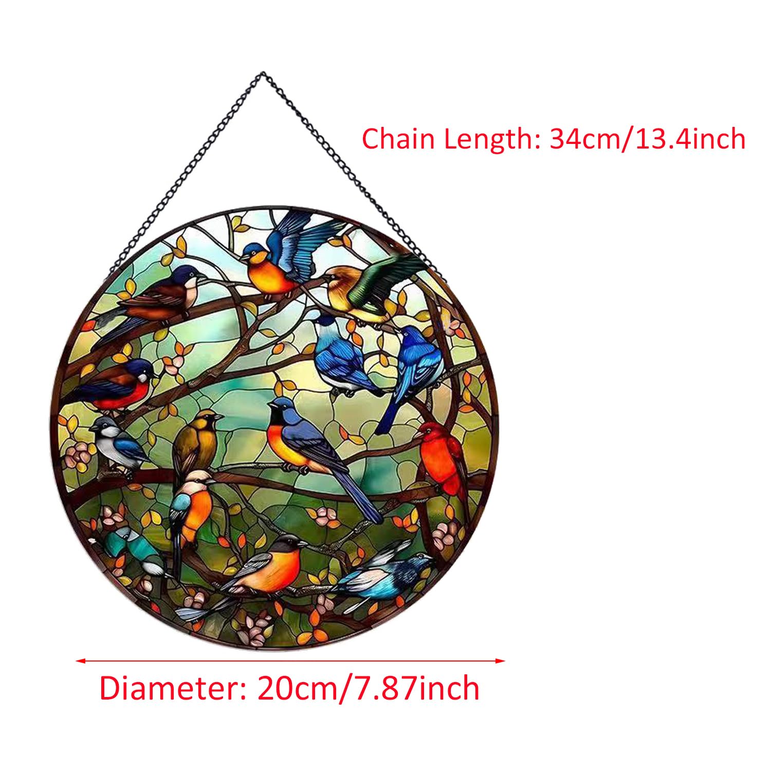 Amazon.com: Payutou Hummingbird Pattern Suncatcher Stained Glass
